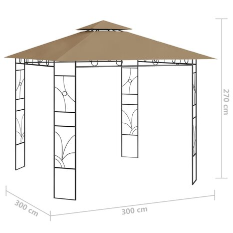 Prieel 160 g/m² 3x3x2,7 m taupe 8720286153277 5