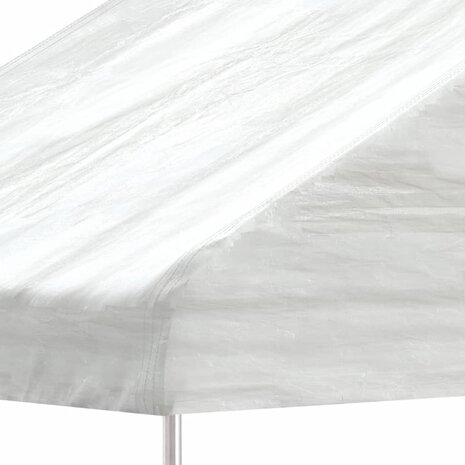 Prieel met dak 4,46x4,08x3,22 m polyetheen wit 8720845751692 4