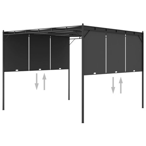 Tuinprieel met zijgordijn 3x3x2,25 m antraciet 8719883771199 6