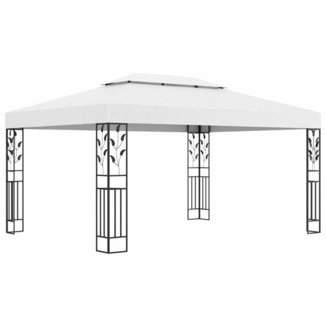 Prieel met dubbel dak 3x4 m wit 8719883771373 1