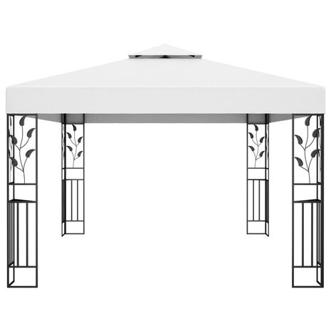 Prieel met dubbel dak 3x4 m wit 8719883771373 2