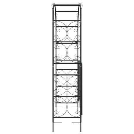 Tuinboog met poort 108x45x235 cm staal zwart 8720845670382 4