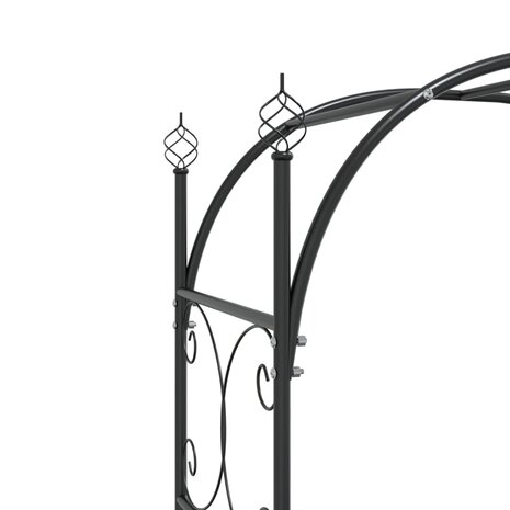 Tuinboog met poort 108x45x235 cm staal zwart 8720845670382 6