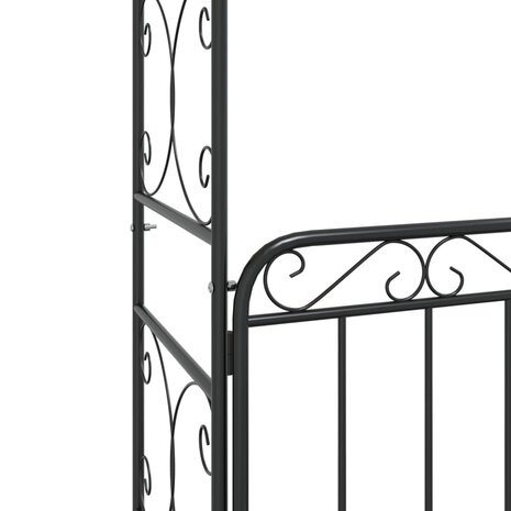 Tuinboog met poort 108x45x235 cm staal zwart 8720845670382 7