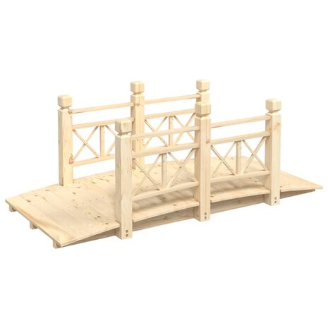 Tuinbrug met leuningen 150x67x56 cm massief vurenhout 8720845754754 2