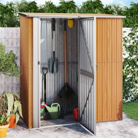 Tuinschuur 180,5x97x209,5 cm gegalvaniseerd staal bruin 8720286512753 1