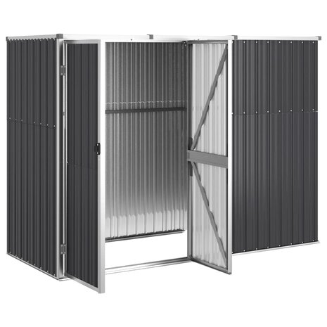 Tuinschuur 225x89x161 cm gegalvaniseerd staal antracietkleurig 8720286512906 4
