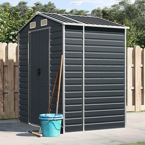 Tuinschuur 191x130x198 cm gegalvaniseerd staal antracietkleurig 8720845894542 1