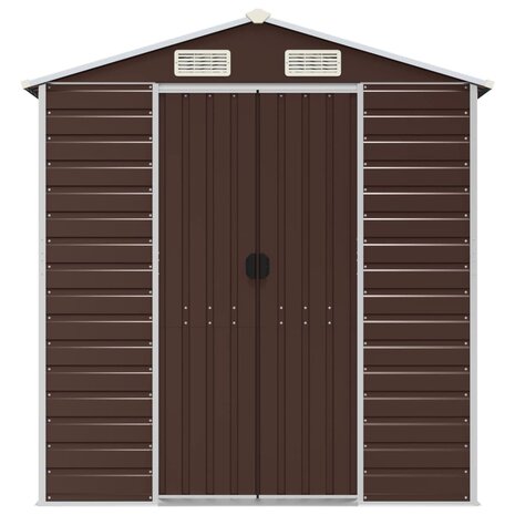 Tuinschuur 191x130x198 cm gegalvaniseerd staal bruin 8720845894658 4