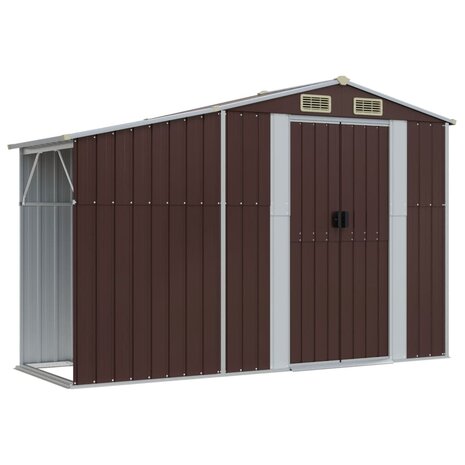 Tuinschuur 277x93x179 cm gegalvaniseerd staal bruin 8720845896782 2