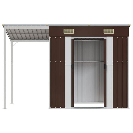 Tuinschuur met verlengd dak 277x110,5x181 cm staal bruin 8720845888862 4