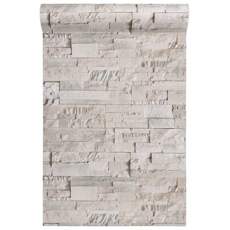 Behang 3D steen-look grijs en beige 8720845942892 5