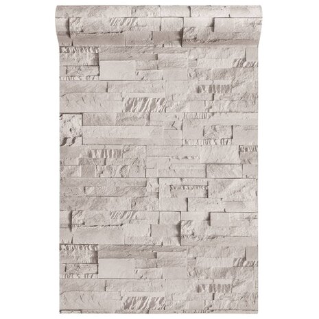 Behang 3D steen-look crèmekleurig 8720845942922 5