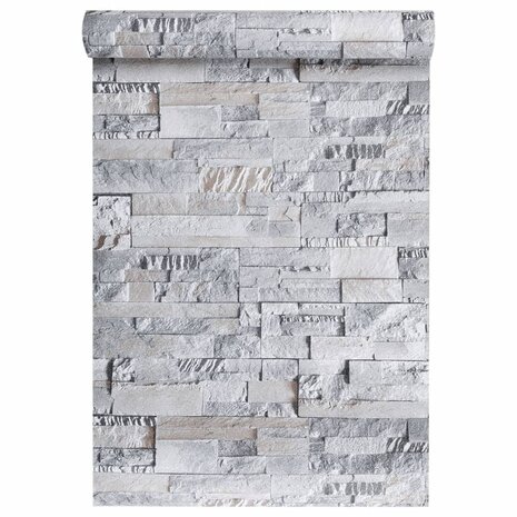 Behang 3D steen-look grijs en bruin 8720845942939 5