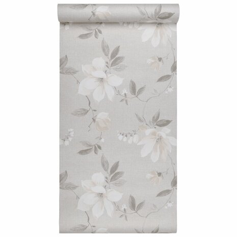 Behang 3D bloemenpatroon grijs 8720845943080 5