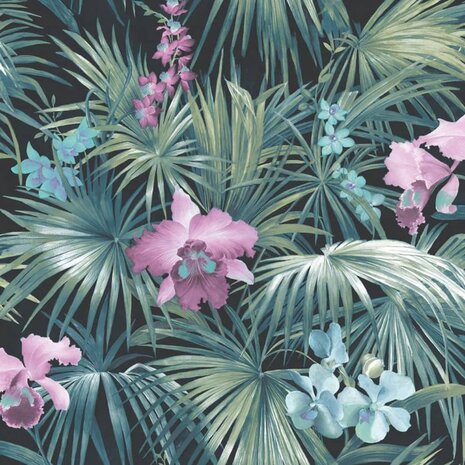 Noordwand Behang Tropical Flowers groen 5055430064332 2