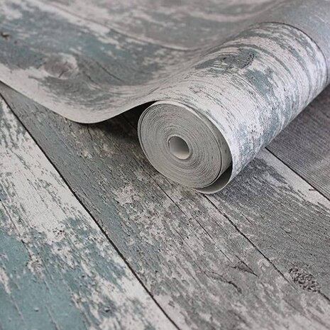 Topchic Behang Wooden Planks donkergrijs en blauw 5415058020026 2