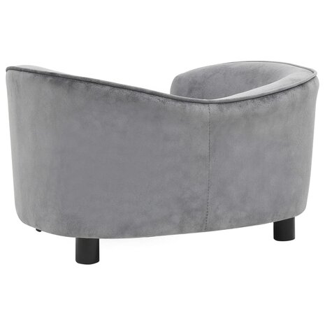 Hondenbank 69x49x40 cm pluche grijs 6