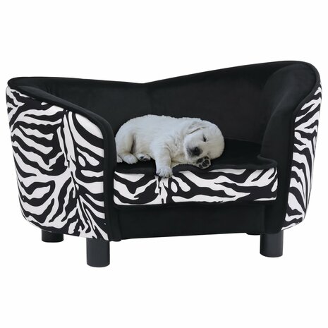 Hondenbank 68x38x38 cm pluche zwart 1