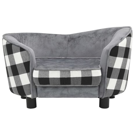Hondenbank 68x38x38 cm pluche grijs 3
