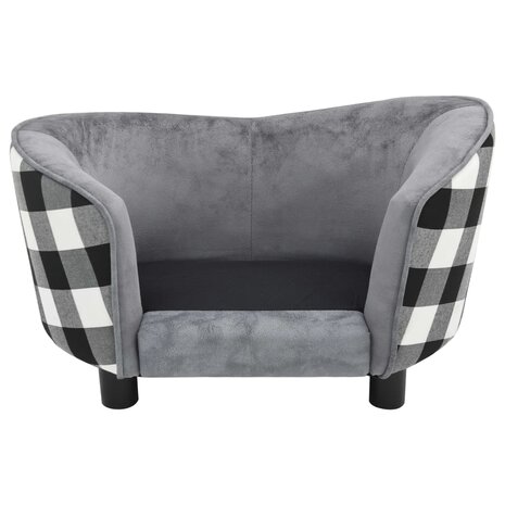 Hondenbank 68x38x38 cm pluche grijs 4