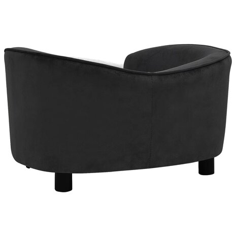 Hondenbank 69x49x40 cm pluche zwart 5