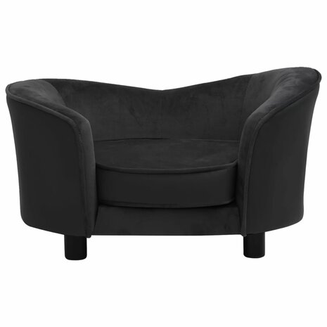 Hondenbank 69x49x40 cm pluche en kunstleer zwart 3