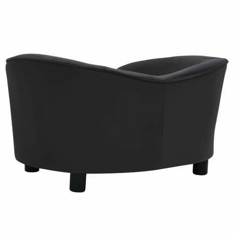 Hondenbank 69x49x40 cm pluche en kunstleer zwart 5