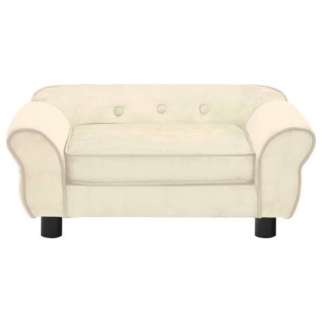 Hondenbank 72x45x30 cm pluche crèmekleurig 2