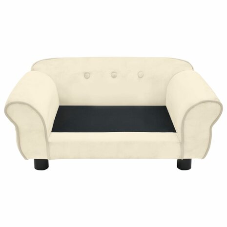Hondenbank 72x45x30 cm pluche crèmekleurig 5