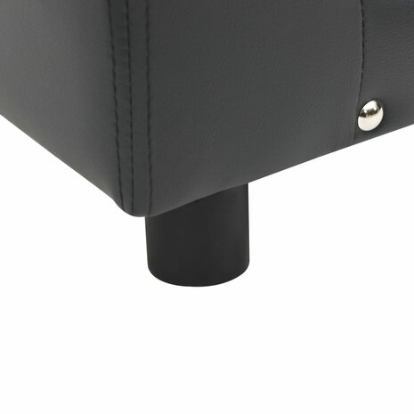 Hondenbank 81x43x31 cm pluche en kunstleer donkergrijs 5
