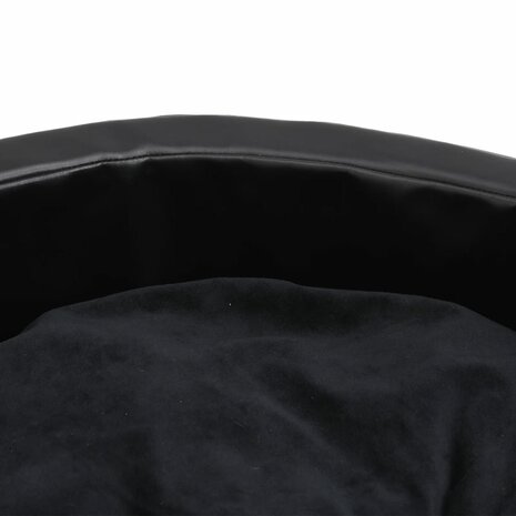Hondenmand 69x59x19 cm pluche en kunstleer zwart 6
