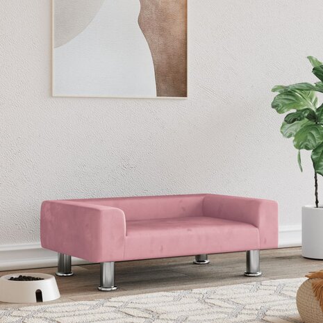 Hondenmand 70x45x26,5 cm fluweel roze 1