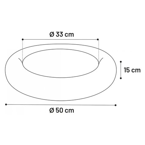 FLAMINGO Dierenmand Suza rond 50x50x15 cm grijs 4
