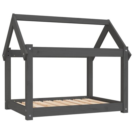 Hondenmand 81x60x70 cm massief grenenhout grijs 2