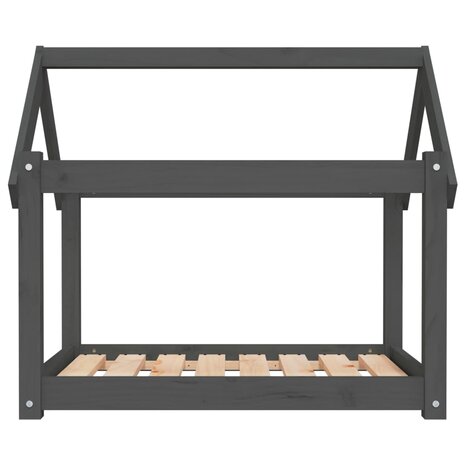 Hondenmand 81x60x70 cm massief grenenhout grijs 5