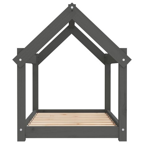 Hondenmand 81x60x70 cm massief grenenhout grijs 6