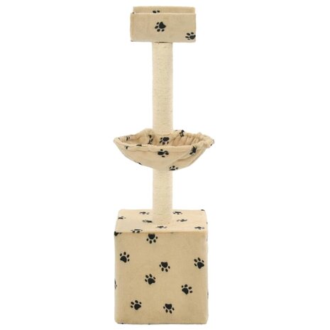 Kattenkrabpaal met sisal krabpalen 105 cm pootafdrukken beige 3