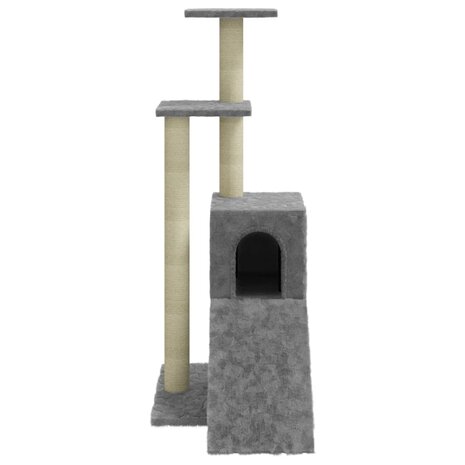 Kattenmeubel met sisal krabpalen 92 cm lichtgrijs 5