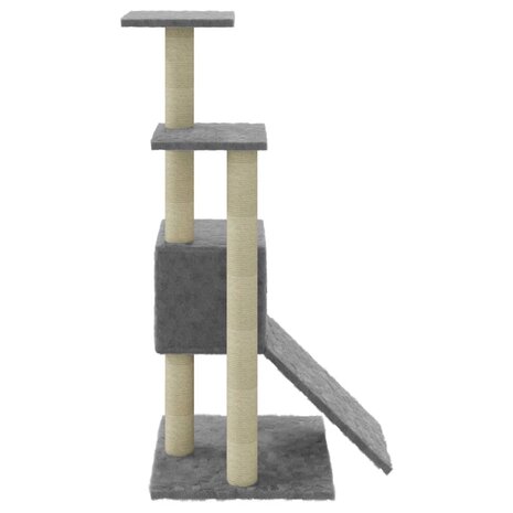 Kattenmeubel met sisal krabpalen 92 cm lichtgrijs 6