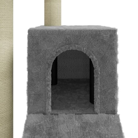 Kattenmeubel met sisal krabpalen 92 cm lichtgrijs 7