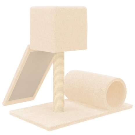 Kattenmeubel met sisal krabpaal 59 cm crèmekleurig 5