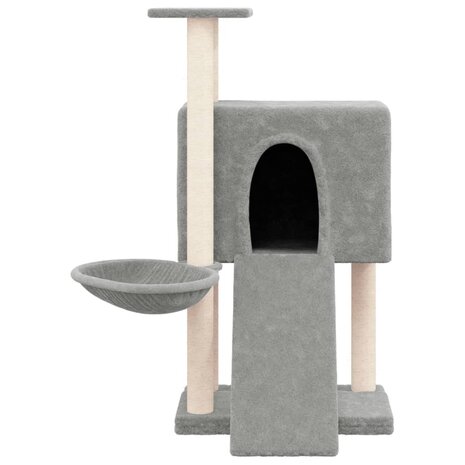 Kattenmeubel met sisal krabpalen 96 cm lichtgrijs 3