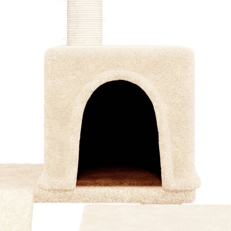 Kattenmeubel met sisal krabpalen 82 cm crèmekleurig 6