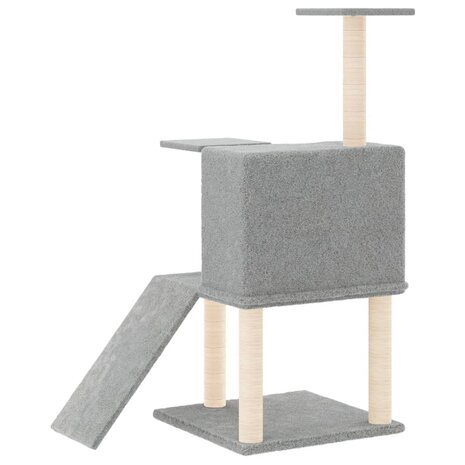 Kattenmeubel met sisal krabpalen 109 cm lichtgrijs 5