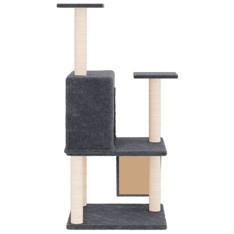 Kattenmeubel met sisal krabpalen 109 cm donkergrijs 4