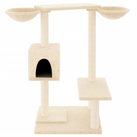 Kattenmeubel met krabpalen 82 cm crèmekleurig 3