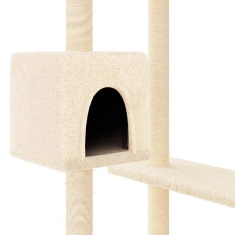 Kattenmeubel met krabpalen 82 cm crèmekleurig 6