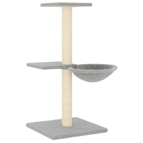 Kattenmeubel met sisal krabpalen 72 cm lichtgrijs 2