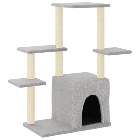 Kattenmeubel met sisal krabpalen 97,5 cm lichtgrijs 2